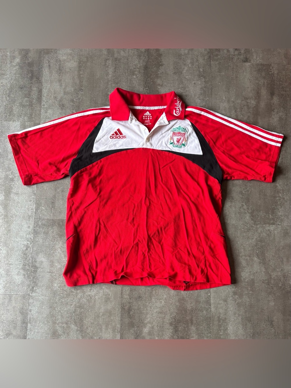 Vintage Adidas Liverpool Carlsberg Polo Jersey Shirt Mens Large